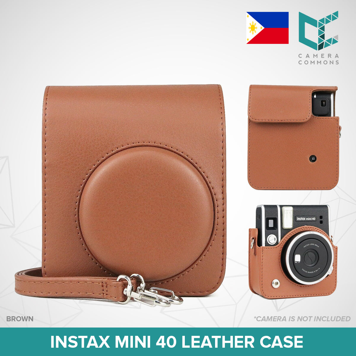 Leather Case Bag Cover Plain Colors for Fujifilm Instax Mini 40 Instant Film Camera PU Leather