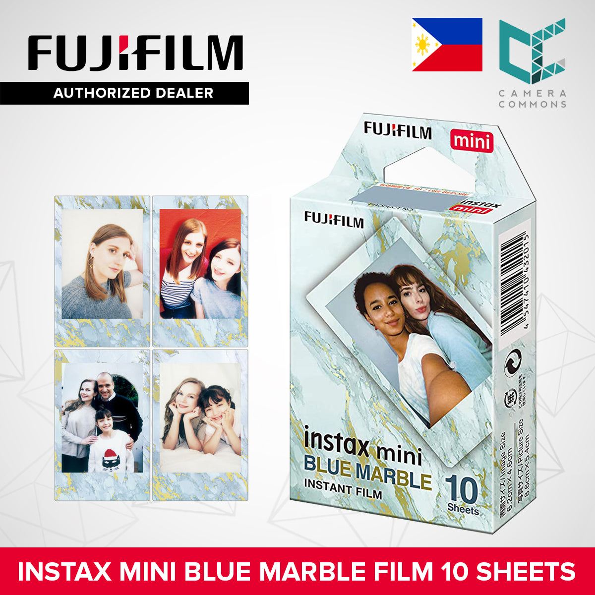 FUJIFILM Instax Mini Blue Marble Instant Film 10 Sheets