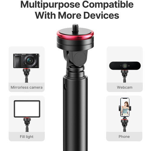 Ulanzi MT-54 Metal Light Tripod Stand with Phone Mount for Small Photography Lights 2ft to 5ft 3025