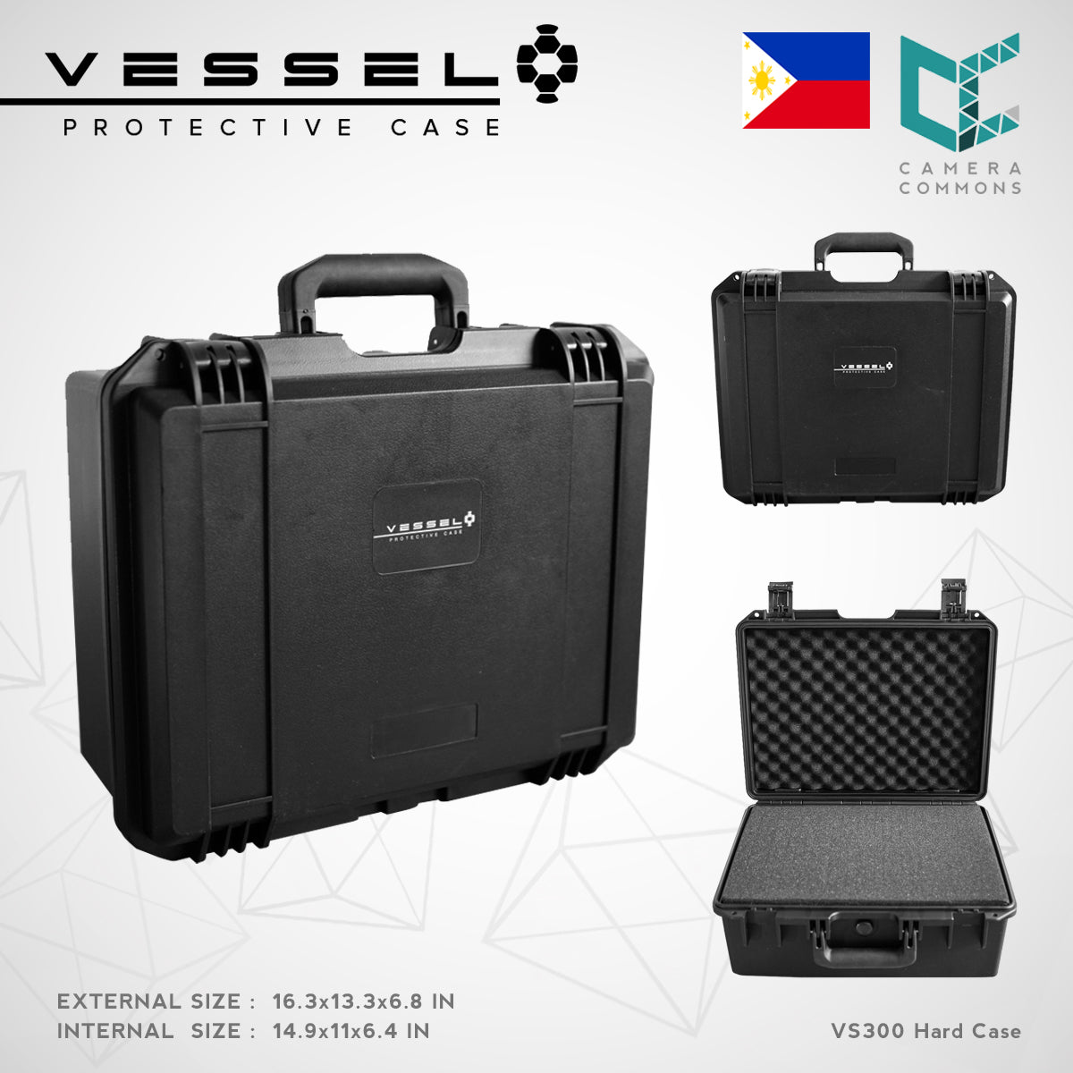 VESSEL VS300 Portable Hard Case for Photography, Equipment, Instruments and other devices VS3828H