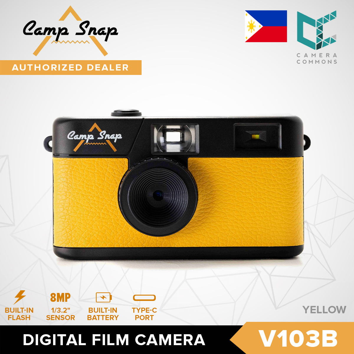 Camp Snap V103B / V105 Digital Film Camera 8MP Point and Shoot Vintage Photo Retro Screen Free with Flash Type C