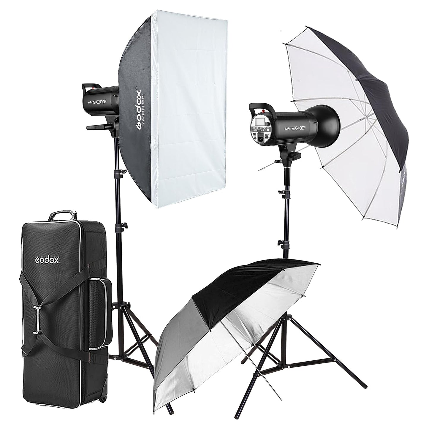Godox SK400II Studio Flash Monolight (2-Light Studio Kit) Photography Lighting