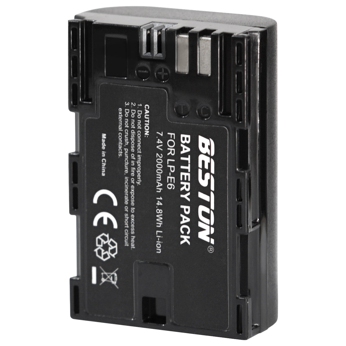 BESTON 2PCS LP-E6 2000mAh 7.4V 14.8Wh Li-ion Camera Battery for Canon LPE6