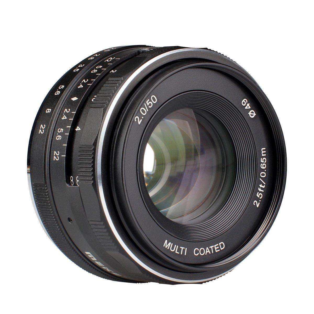 MEIKE 50mm f/2.0 Lens Fixed Manual Focus for Sony E Mount