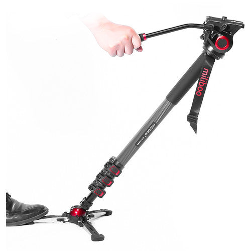 Miliboo MTT705BS Professional Carbon Fiber Video Monopod with MYT801 Fluid Head for Photography