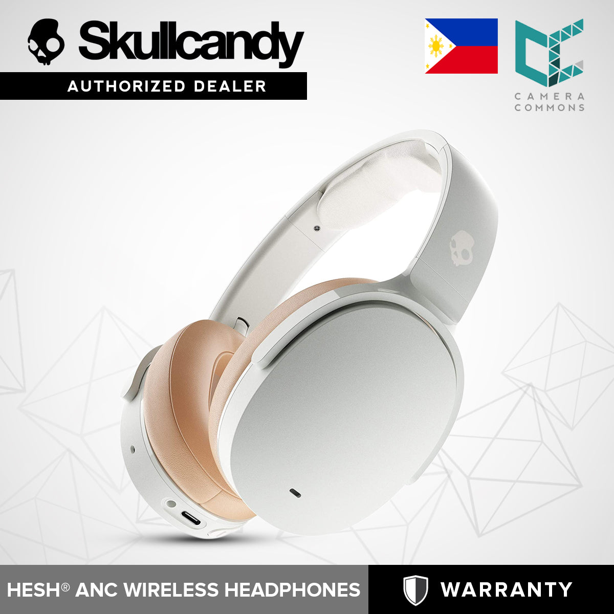 SkullCandy Hesh® ANC Noise Canceling Wireless Headphones Black Mod White