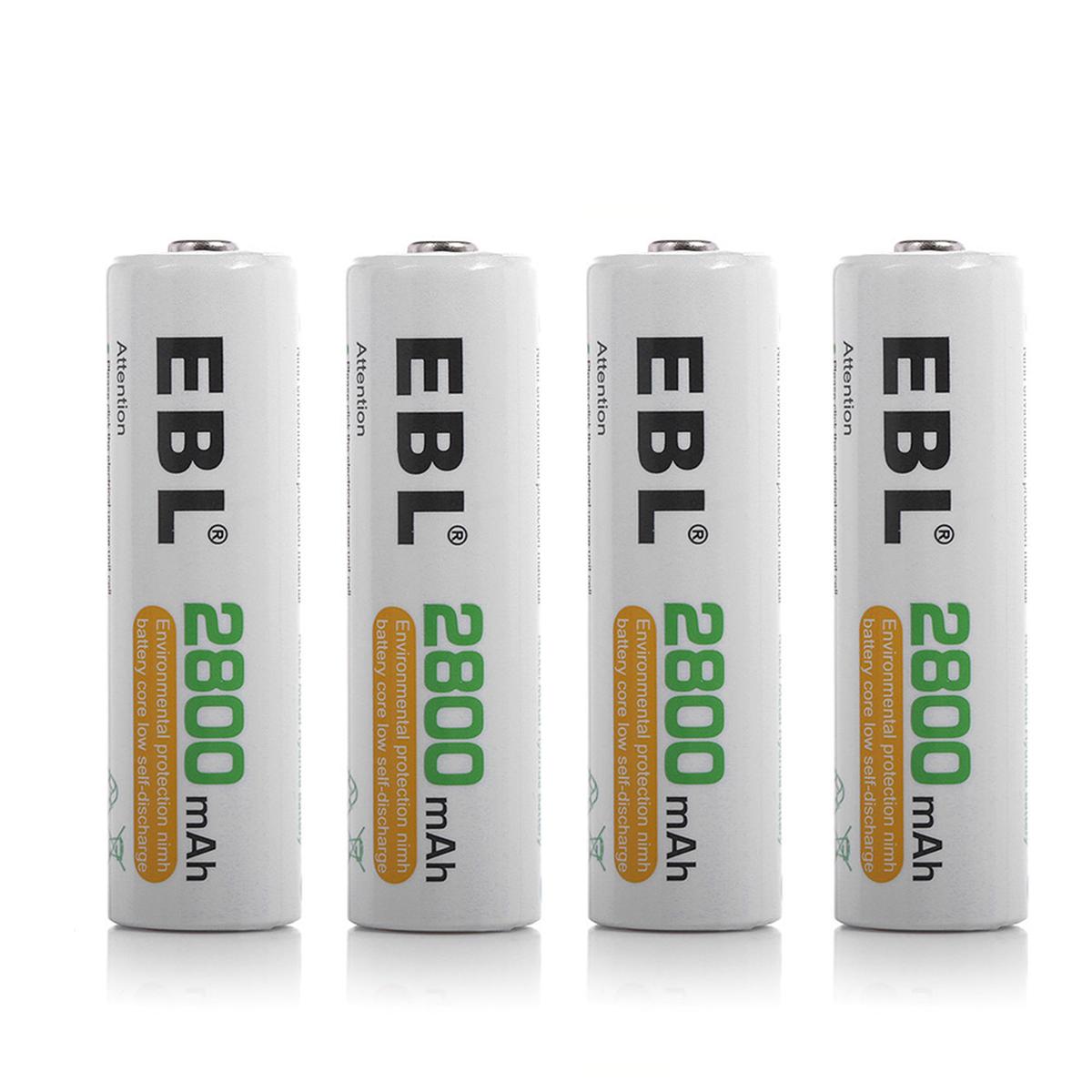 EBL 4 Pack 1.2V AA Size 2800mAh Rechargeable battery - Ni-MH NiMH Batteries Camera Commons PH