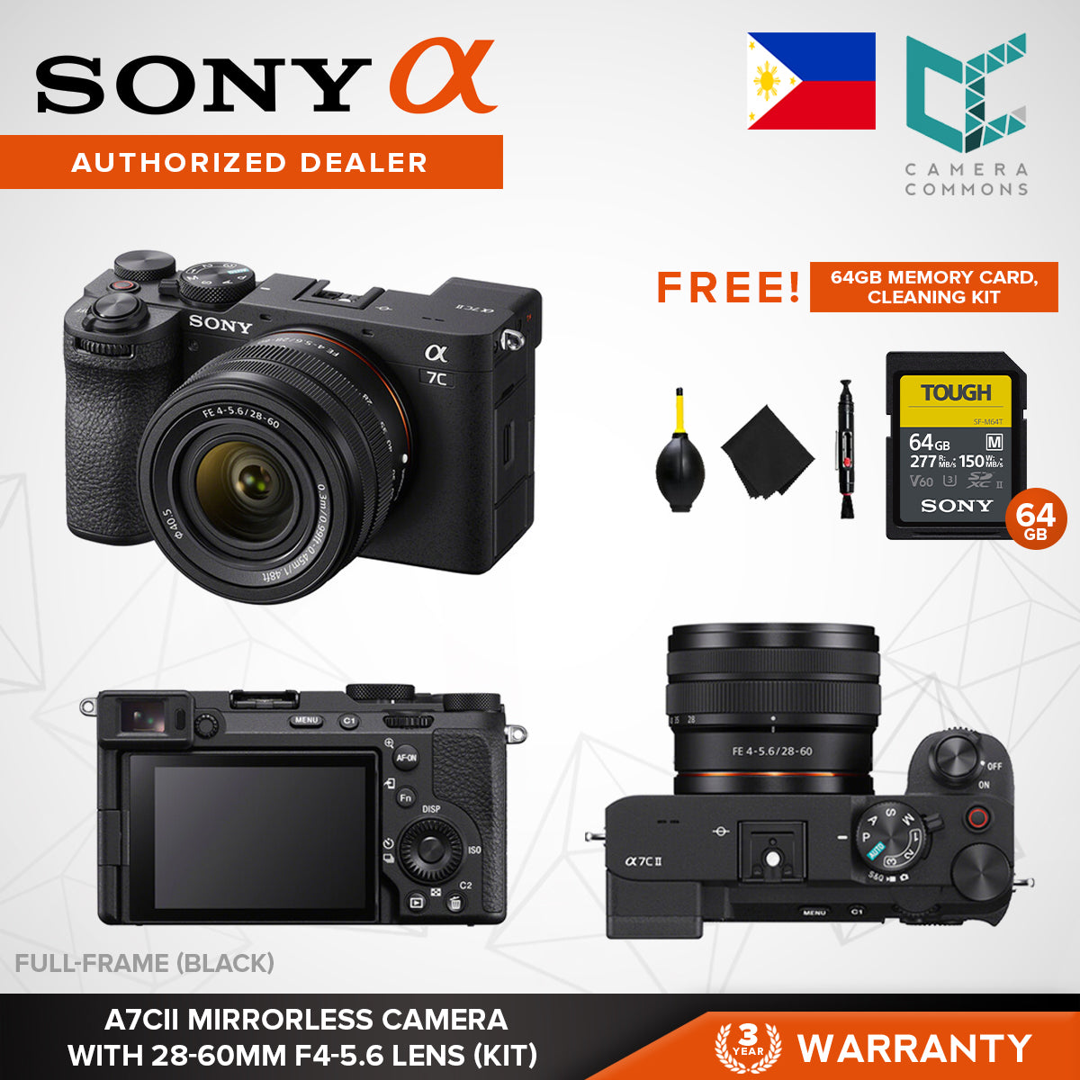 Sony a7C II ILCE-7CM2 Mirrorless Camera Body Kit 33MP Full-Frame Sensor 10-Bit 4K30p Video Touchscreen a7CII a7C2