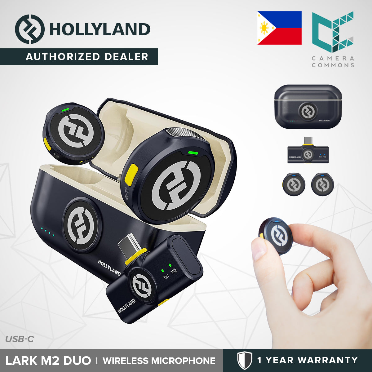 CLEARANCE Hollyland Lark M2 DUO Wireless Mini Microphone Button Mic Tiny Audio Equipment Combo