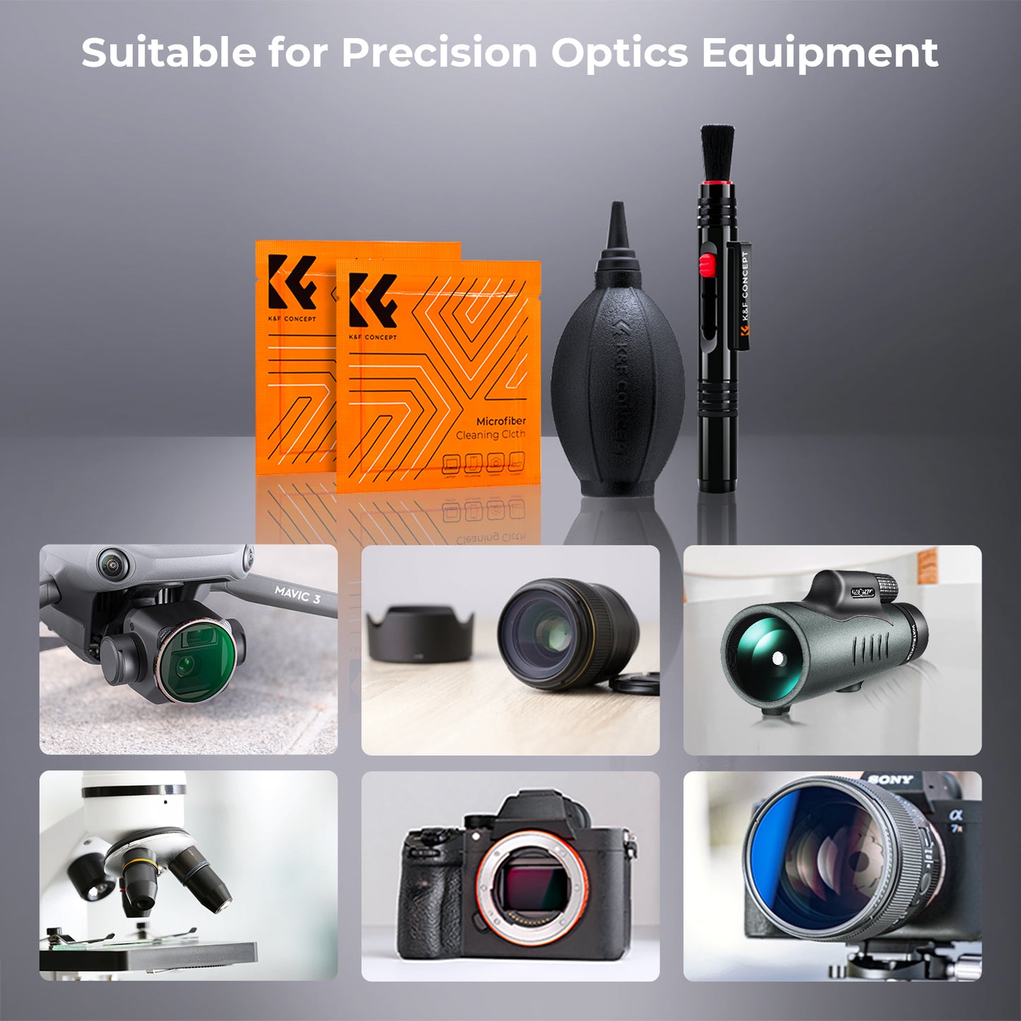 K&F Concept 1618 4-In-1 Cleaning Pen Cleaning Kit for DSLR Camera Lenses