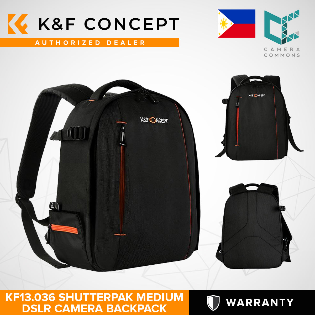 K&F Concept Nylon Small DSLR Camera Backpack for DSLR Mirrorless Camera Travel Photography Bag - KF13.036 Shutterpak
