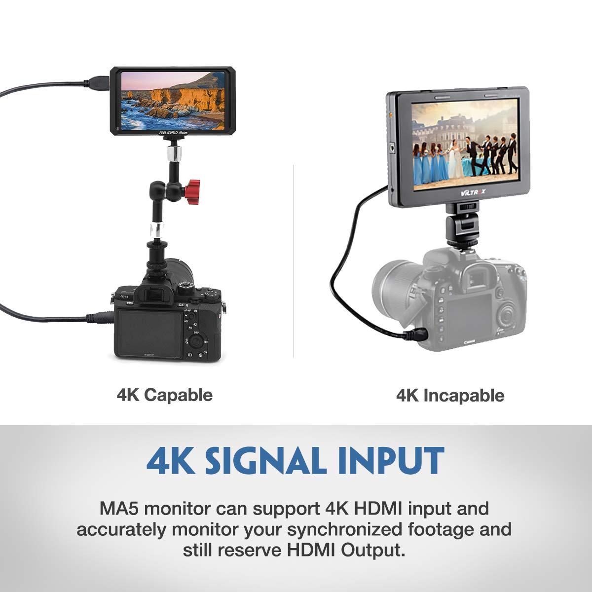 FEELWORLD Master MA5 5 inch Camera Monitor 4K HDMI 8V DC In/Out Full HD IPS Video Assist for DSLR