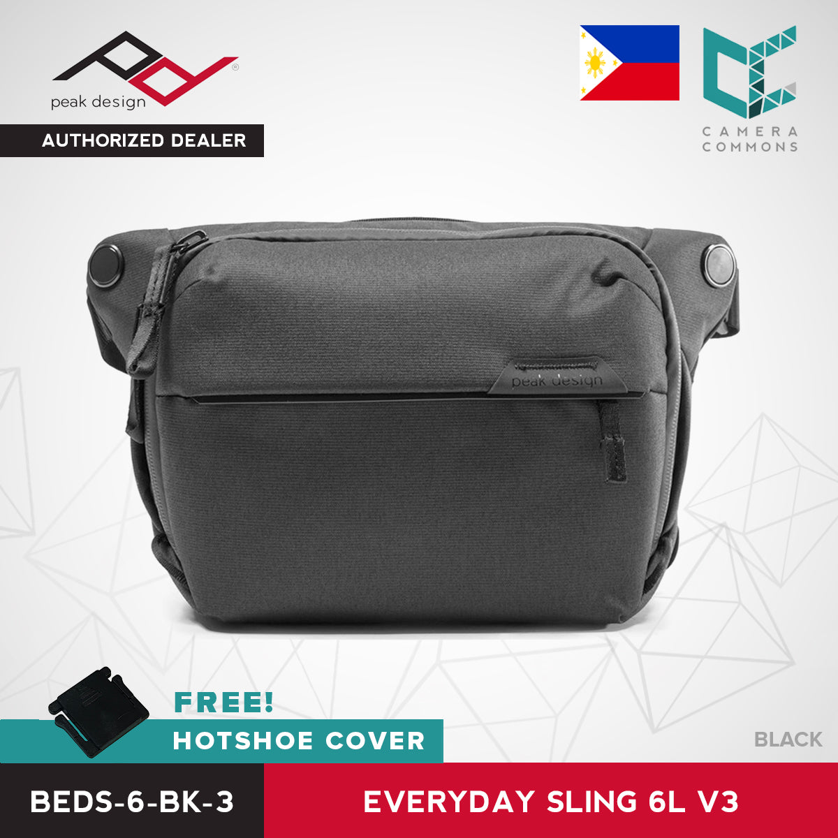 Peak Design Everyday Sling Bag v2 v3 6L Ash Black Midnight Version 2 / 3 for Camera Gear Accessories