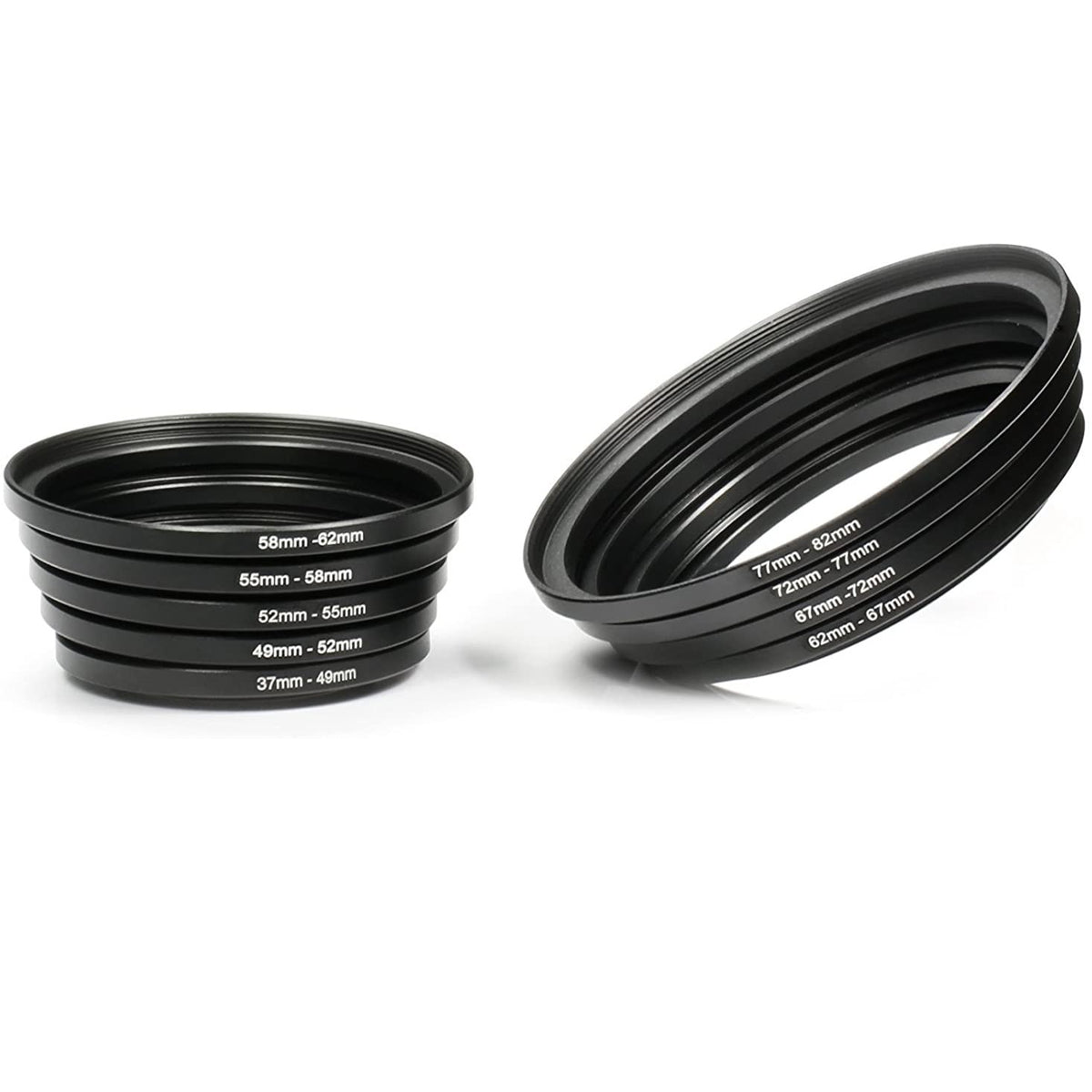 K&F Concept PH Official 18pcs Camera Lens Filter Ring Adapter Metal Stepping Rings Kit (9pcs Step Up Ring Set + 9pcs Step Down Ring Set)
