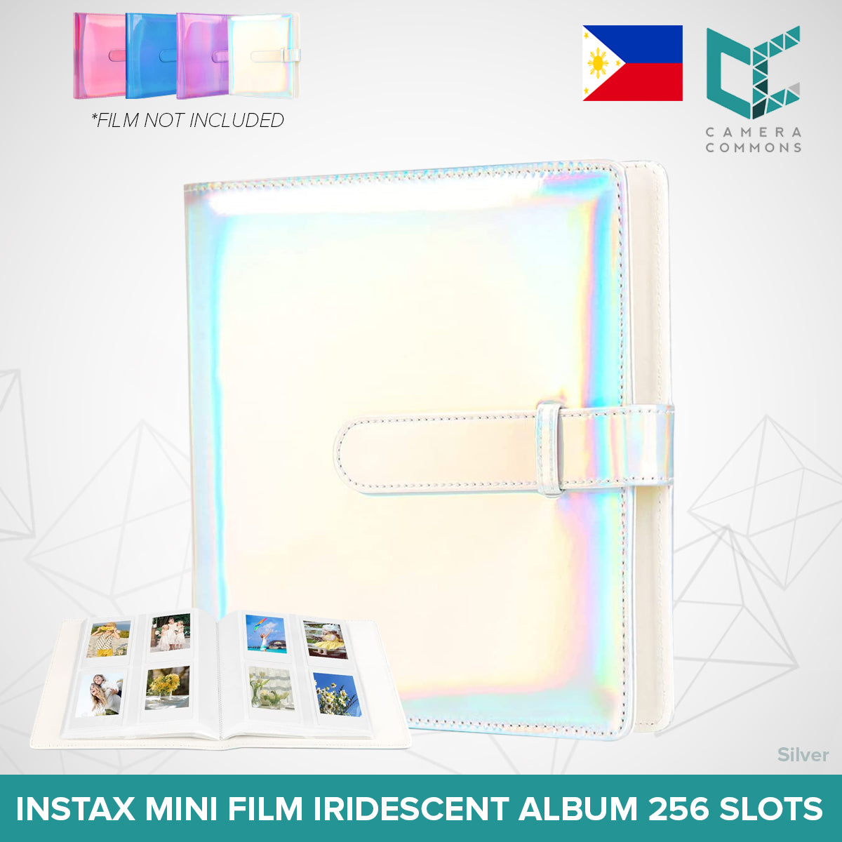 CLEARANCE Photo Album 256 Pockets Slots Iridescent Shiny Plain Colors for Fujifilm Instax Mini Films