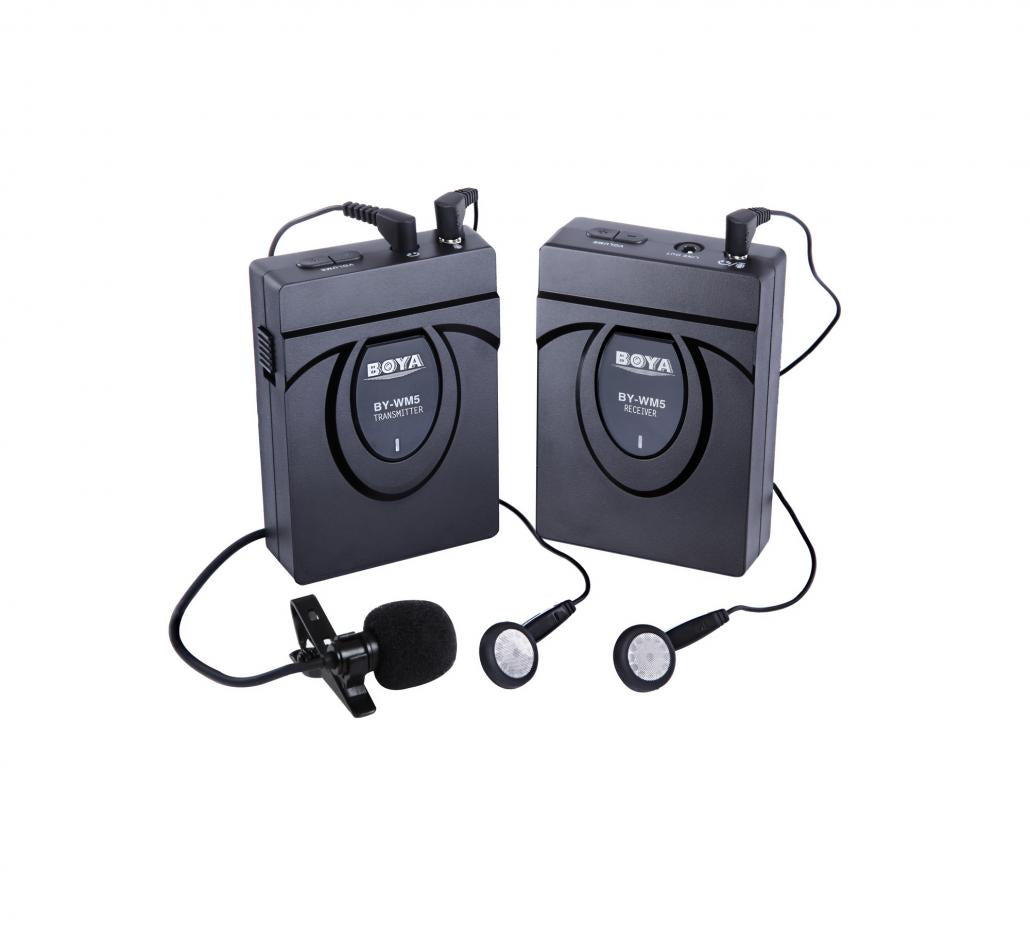 BOYA BY-WM5 2.4GHz Wireless Lavalier Microphone System for Canon Nikon Sony DSLR Camera Camcorder Audio Recorder