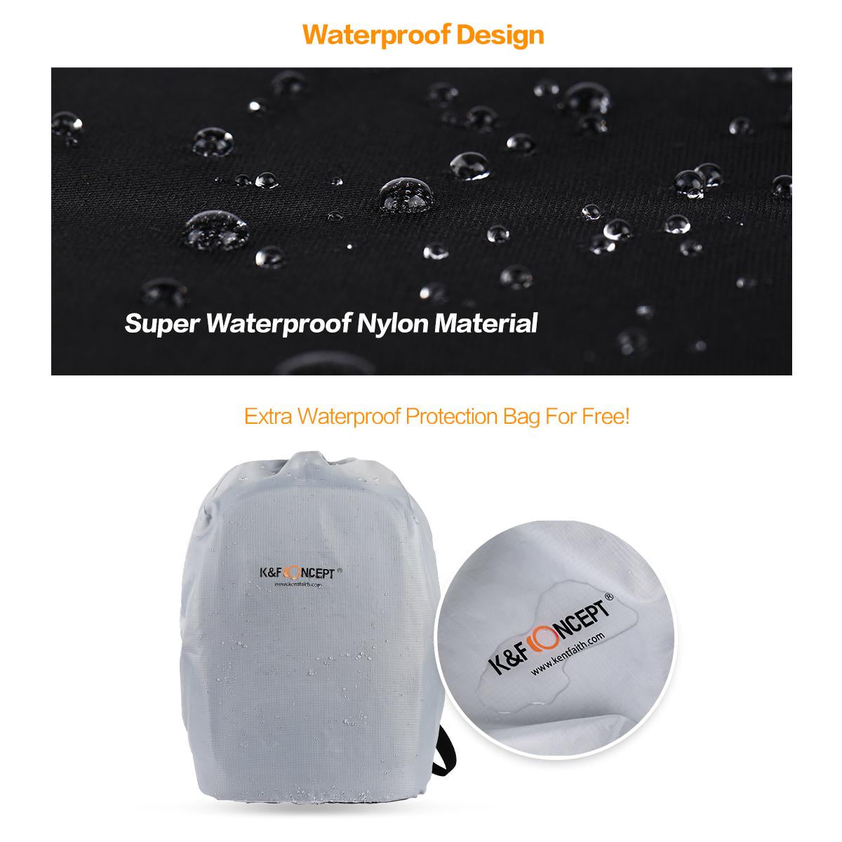 K&F Concept Nylon Multifunctional Large DSLR Camera Backpack for DSLR Mirrorless Camera Travel Photography Bag - KF13.025 CITYPAK LARGE