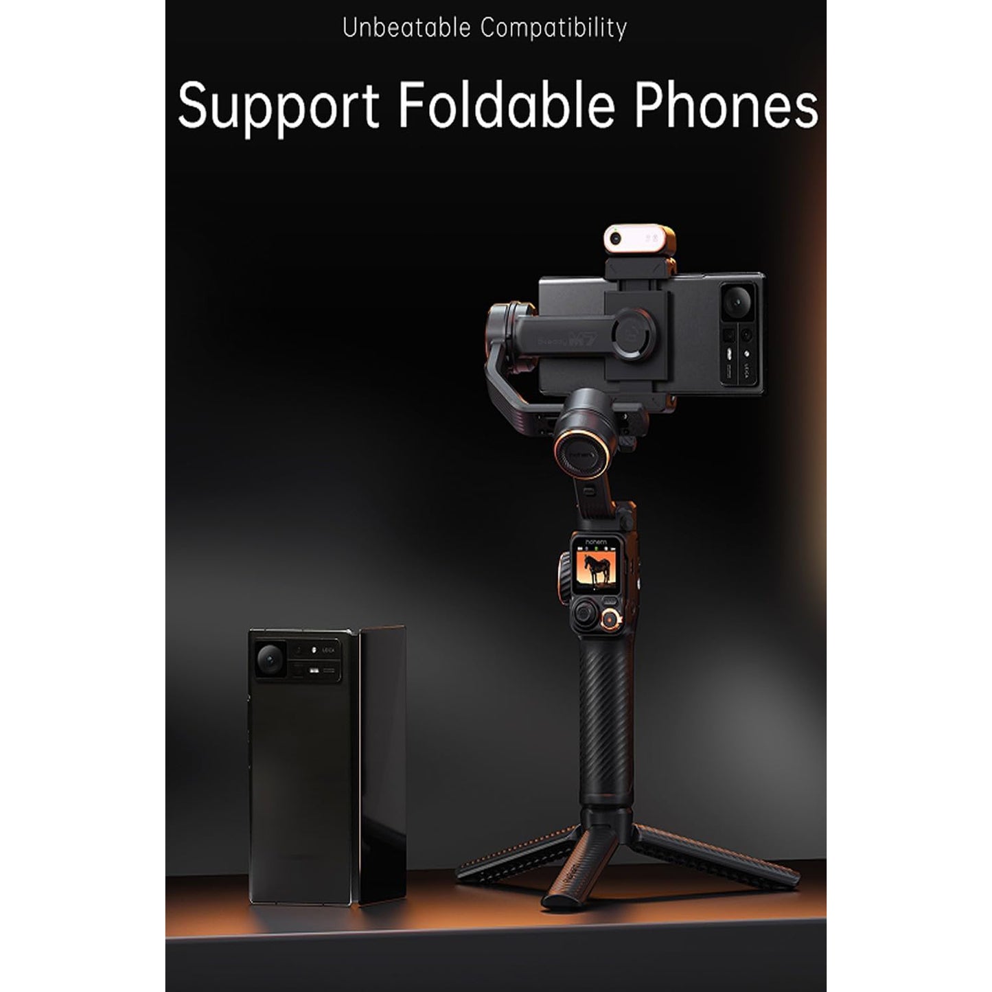 Hohem iSteady M7 Smartphone Gimbal Stabilizer Advanced Magnetic AI Tracker RGB Fill Light Remote