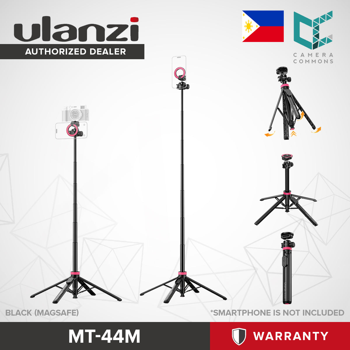 Ulanzi MT-44 / MT-44M Extendable Phone Vlogging Portable Stand Mini Tripod 146cm Selfie Magsafe