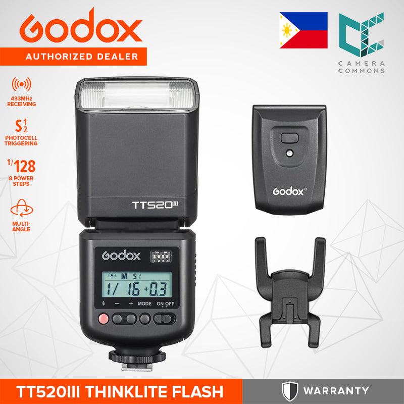 Godox Thinklite Camera Flash TT520II with Build-in 433MHz Wireless Signal for Canon Nikon Pentax Olympus DSLR Cameras Flash TT520