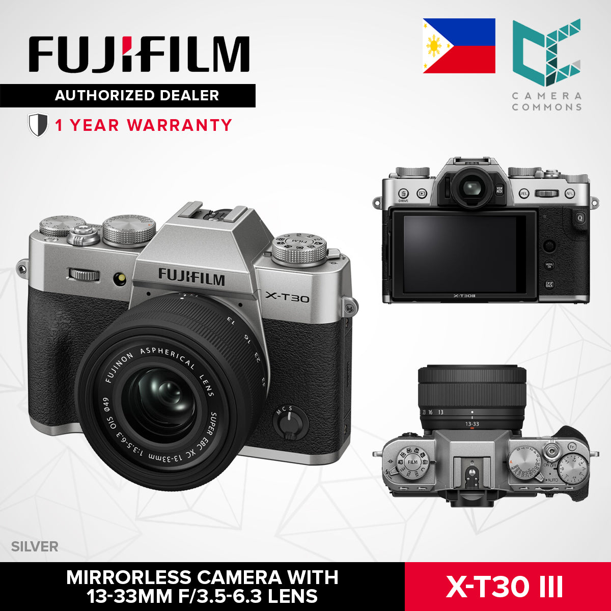 FUJIFILM X-T30 III Mirrorless Camera with XC 13-33mm f/3.5-6.3 OIS Kit Lens XT30III
