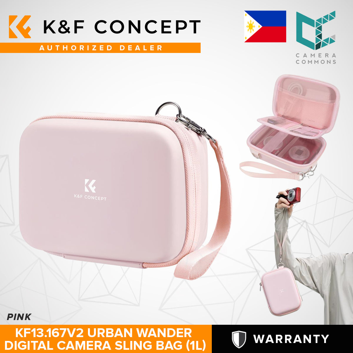 K&F Concept Urban Wander 1L Small Sling Bag for Digital Camera Accessories Waterproof Lightweight