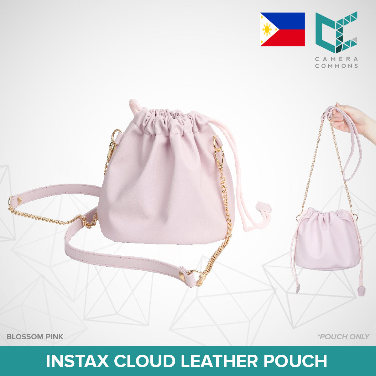 CLEARANCE Caiul Leather Pouch Pastel Blue Instant Camera Accessories