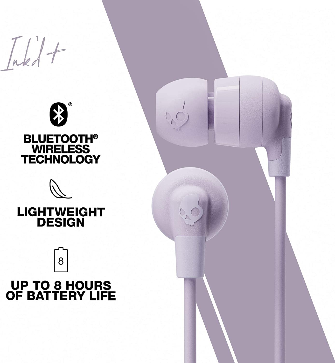SkullCandy Ink'D+ Wireless In-Ear Earbuds Audio Sound