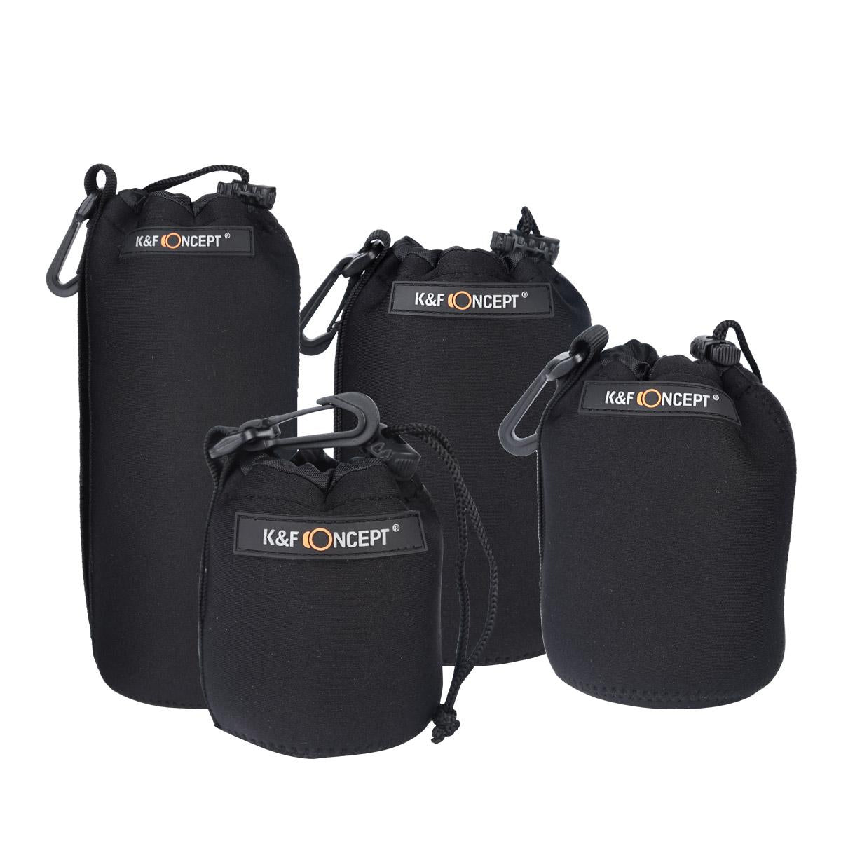 K&F Concept PH Soft Neoprene Lens Pouch Bag Case Set (S M L XL)