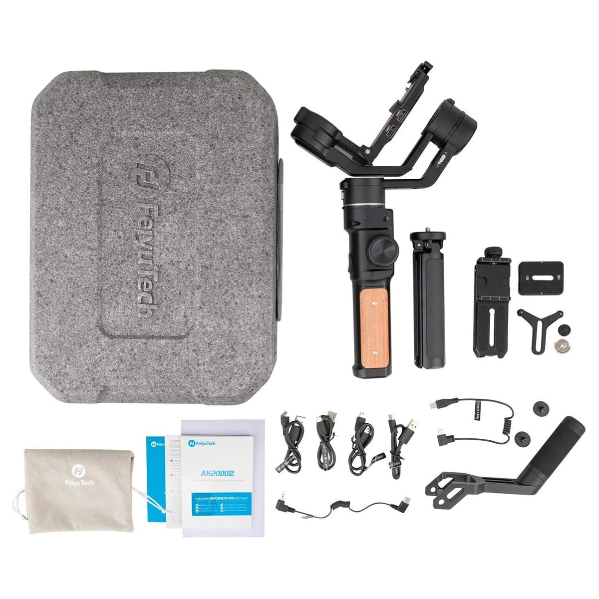 Feiyu AK2000S 3 Axis Handheld Gimbal Stabilizer for Sony a9 a7 ii a6500 Series Canon 5D Panasonic GH5 GH4 Nikon D850 Mirrorless and DSLR Digital Camera, Smart Touch Panel Feiyutech