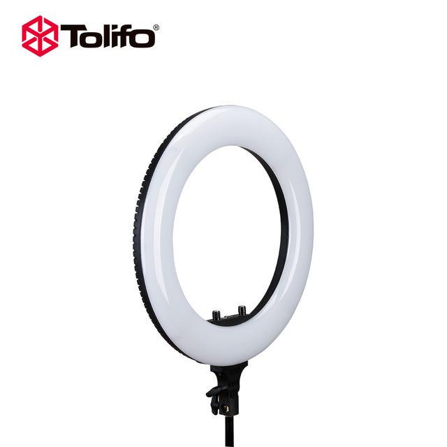 R48B 18 inches Ring Light Dual Color Tone Photographic Lighting for Photo Video Studio Vlog Beauty Photography Lamp