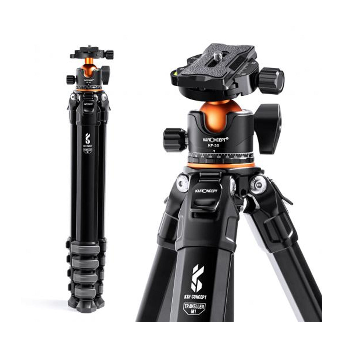 K&F Concept M1 + BH-35L Tripod with Ball Head Compact Travel Aluminium Alloy KF09.105