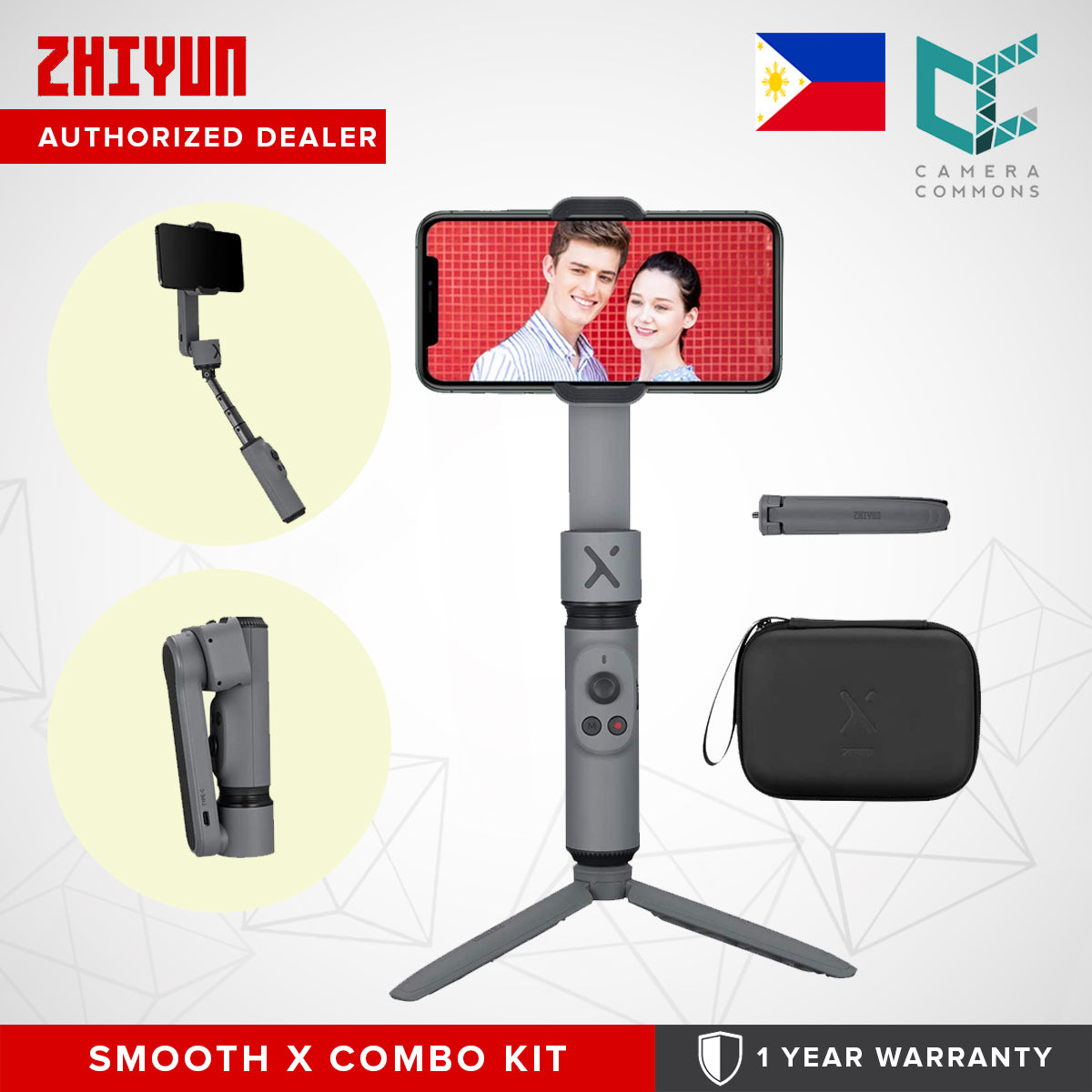 Zhiyun Smooth X Basic Combo 2 Axis Foldable Gimbal Stabilizer for Smartphone Selfie Stick Vlog Video