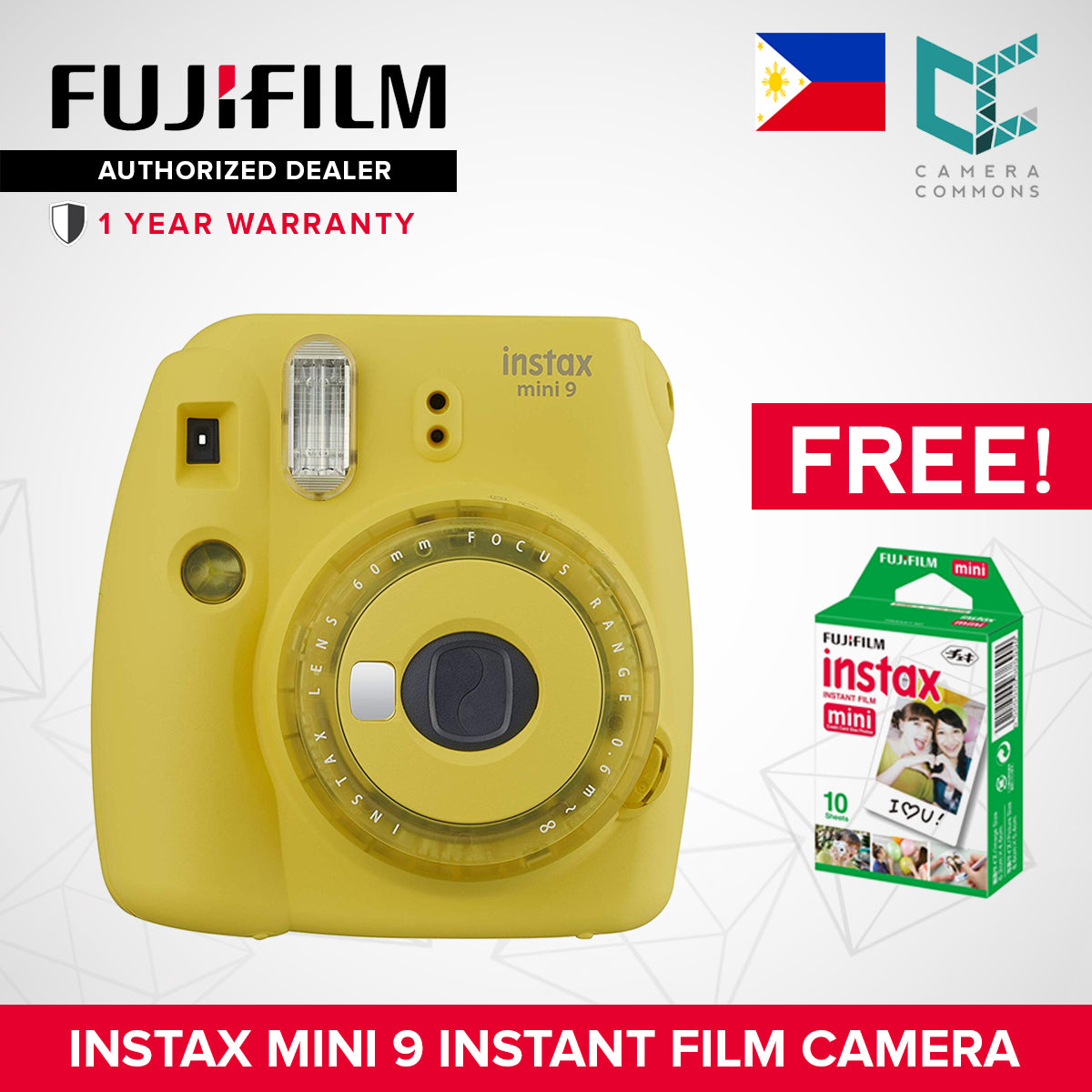 FUJIFILM Instax Mini 9 Clear Camera Instant Camera