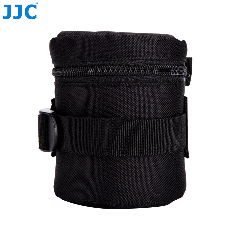 JJC Lens Pouch – Compact Padded Camera Lens Case with Belt Loop, Secure Velcro Flap & Zipper Top
