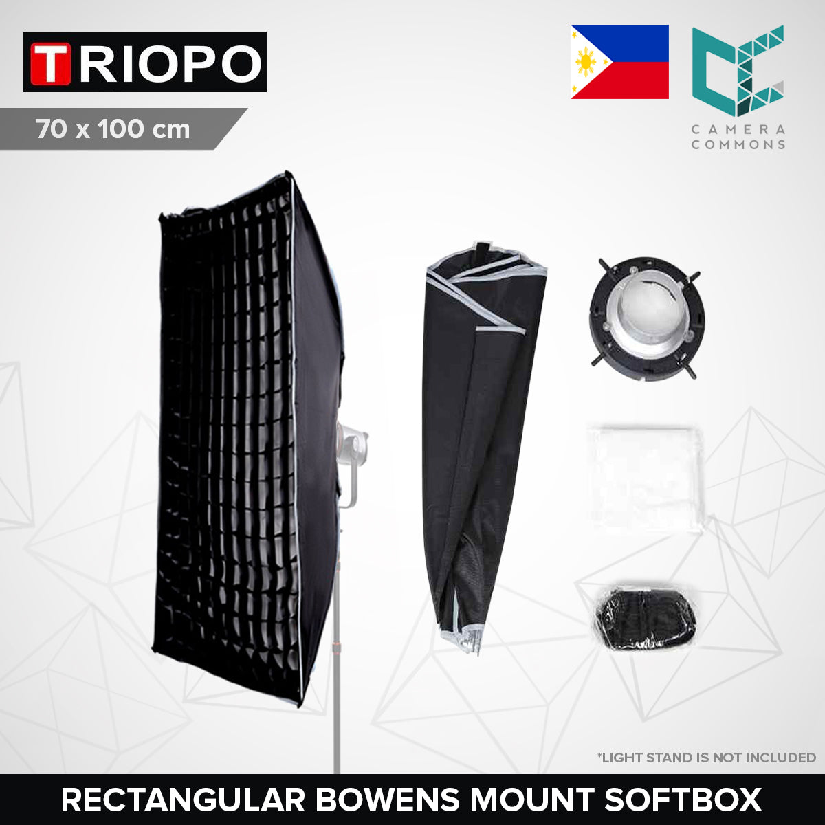 Triopo Rectangular Strip Softbox Quick Collapsible Bowens Mount Square 20x90cm / 30x120cm / 60x90cm
