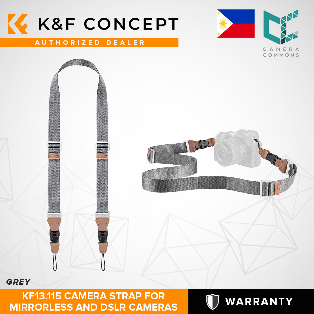 K&F Concept KF13.115V1 32mm Camera Neck Strap with Quick Release Adjustable Shoulder Sling for Photographers