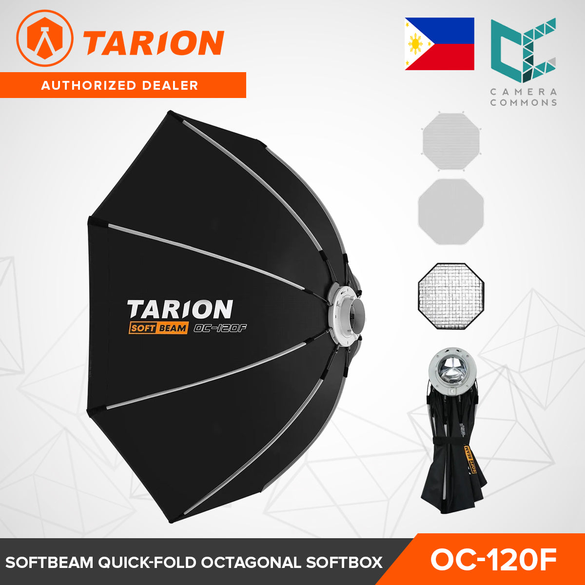 Tarion Softbeam Quick-Fold Octagonal Softbox Studio Flash Units & LED Monolights Bowens S Mount
