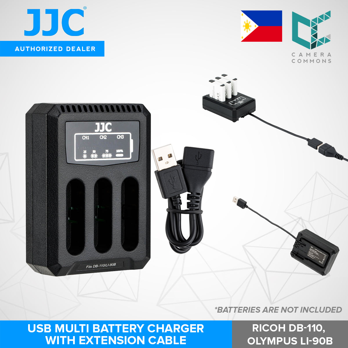 JJC USB Dual Battery Charger Photography and Videography DB110 / DB110UE