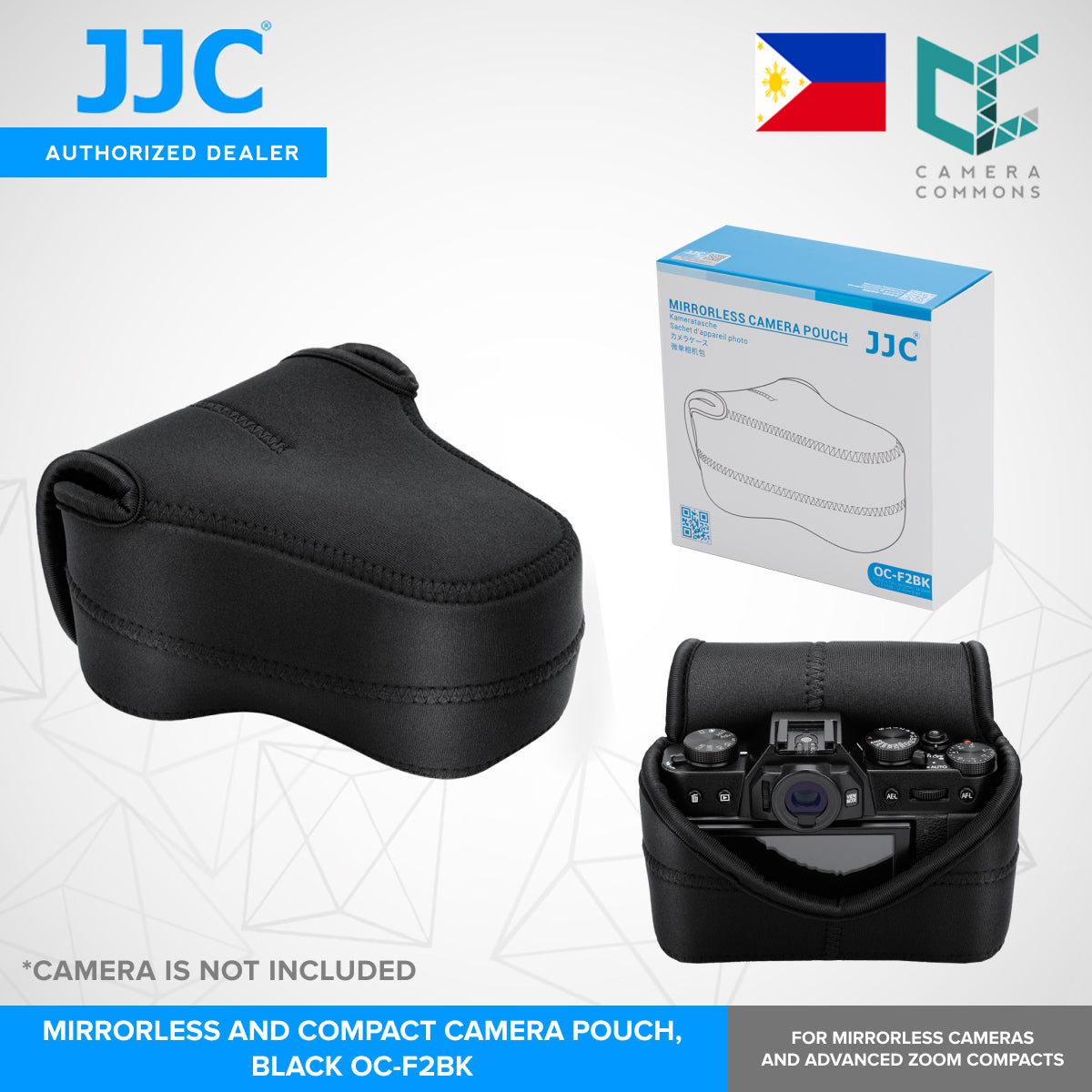 JJC Mirrorless and Compact Camera Pouch protect your camera from dust, bumps, scratches, and light impact.