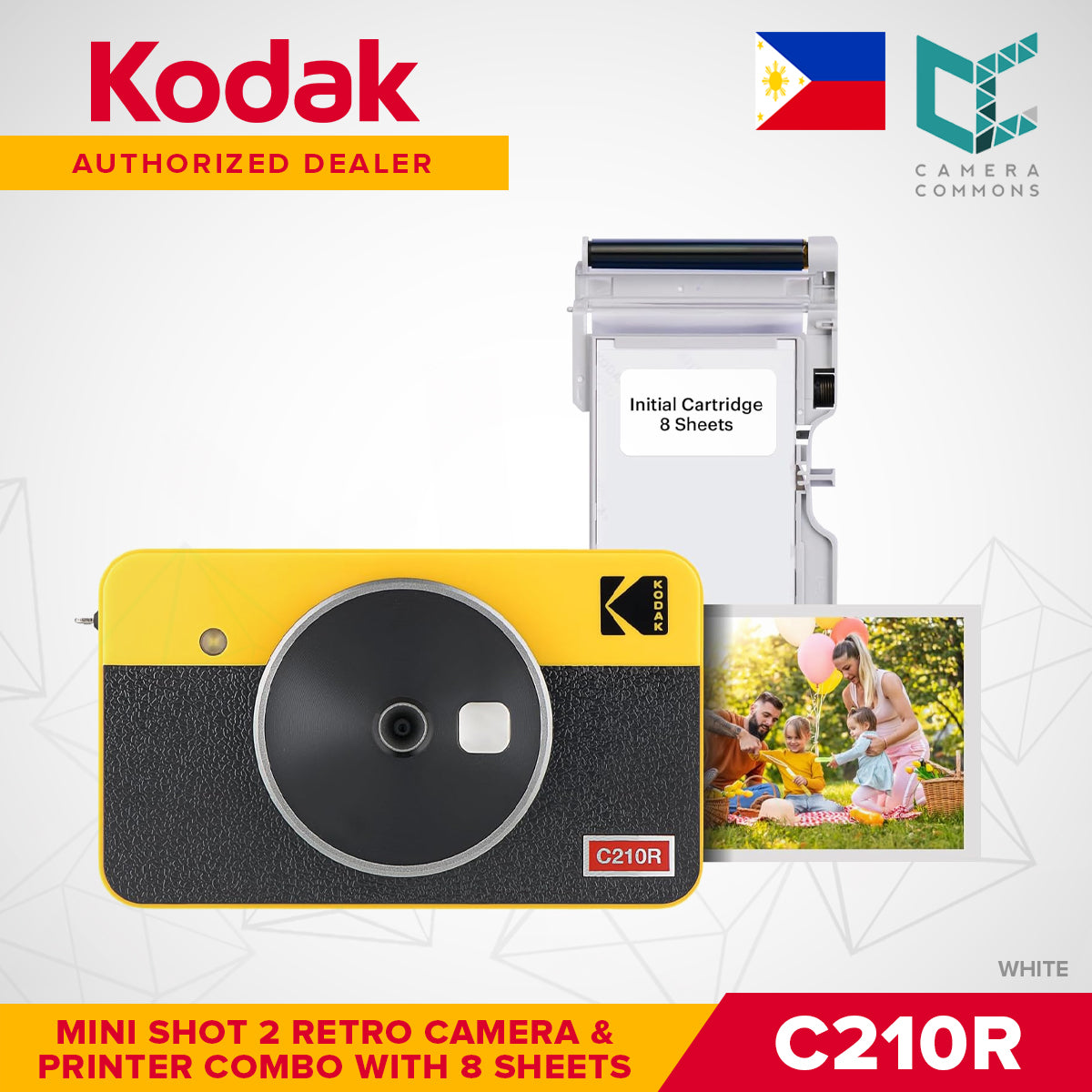 Kodak Mini Shot 2 Retro 2.1"x3.4" Camera and Printer Combo LCD Display 4PASS Print C210R