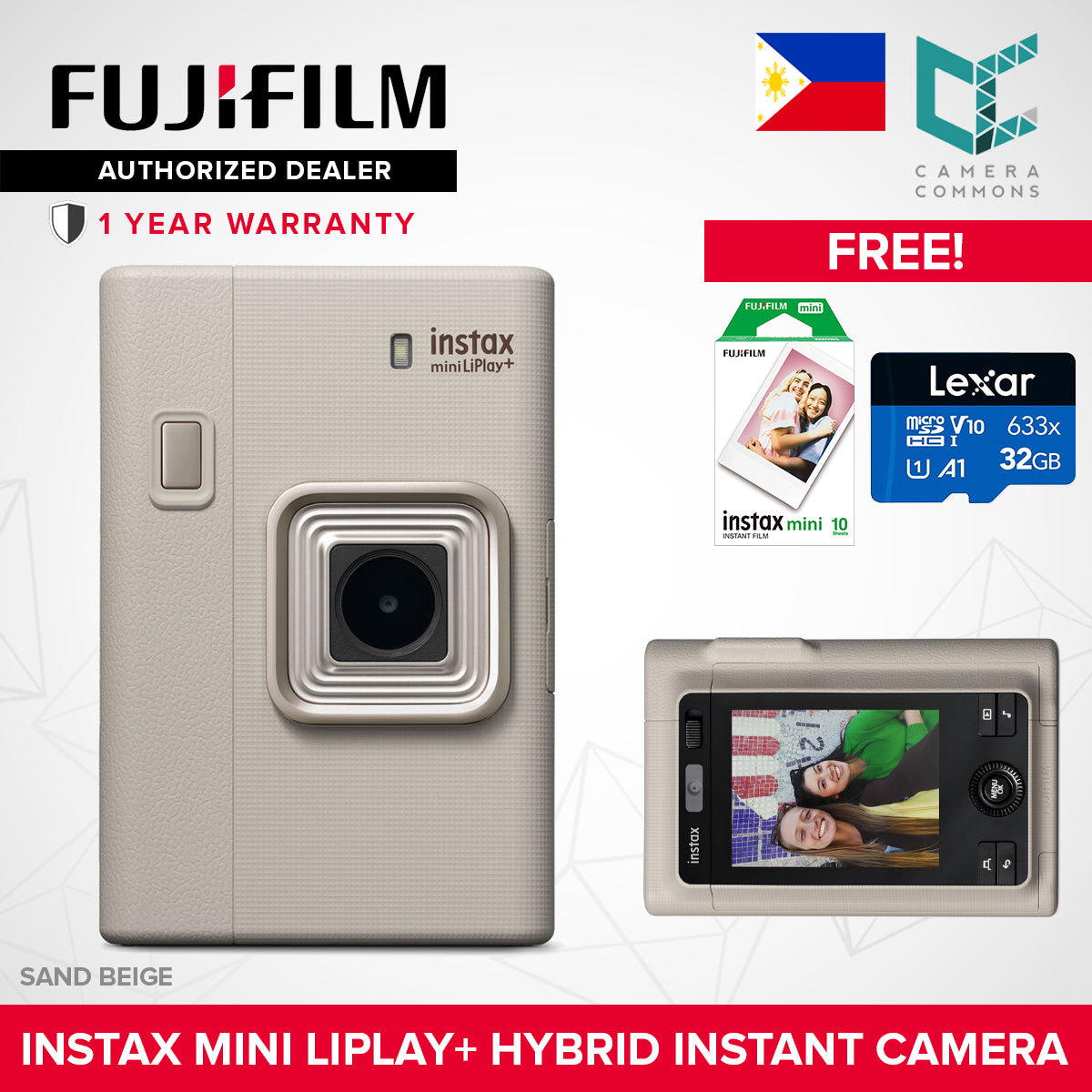 Fujifilm Instax Mini LiPlay+ Hybrid Instant Camera and Smartphone Printer LiPlay Plus
