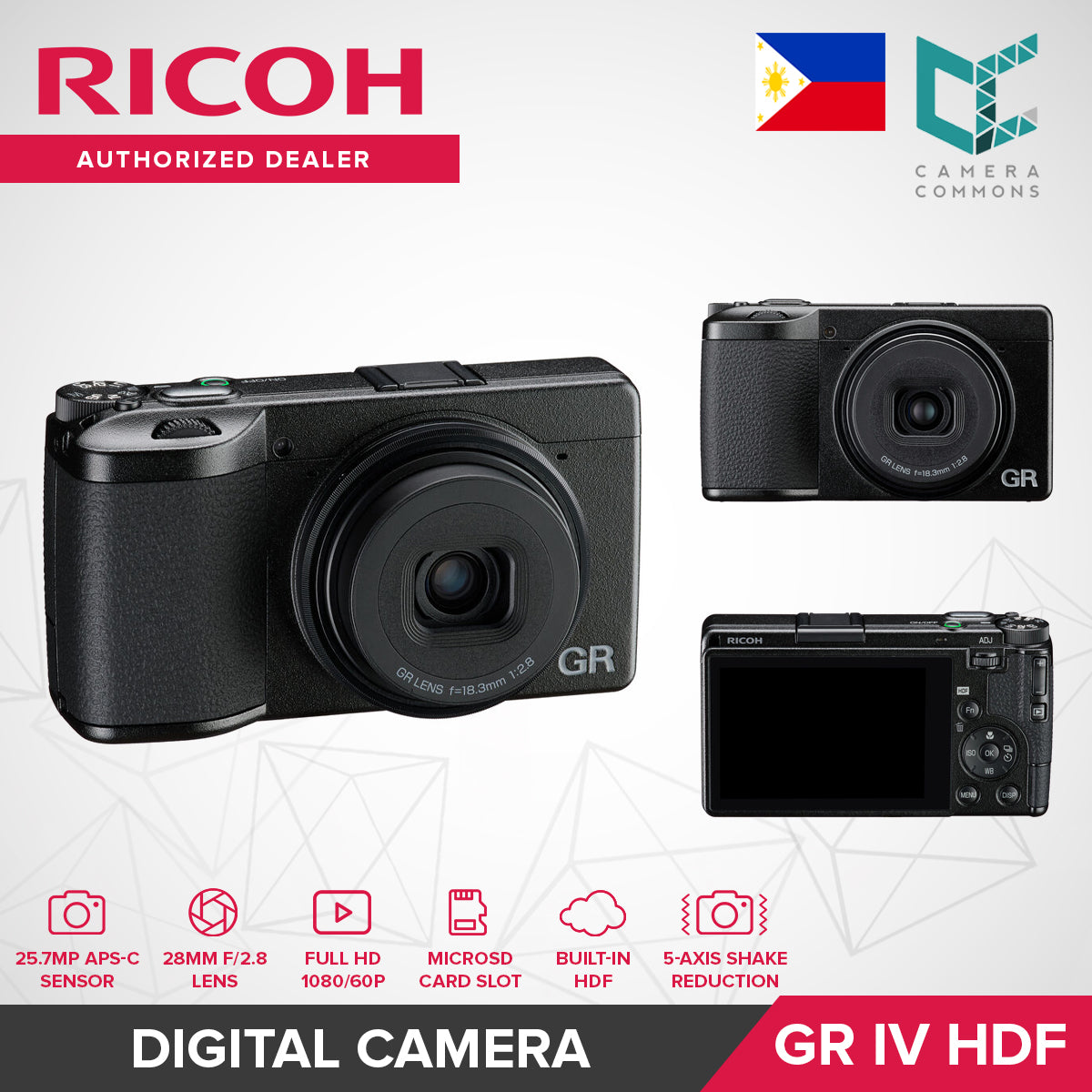 Ricoh GR IV Digital Camera 25.7MP APS-C Full HD 1080/60p (GRIV)