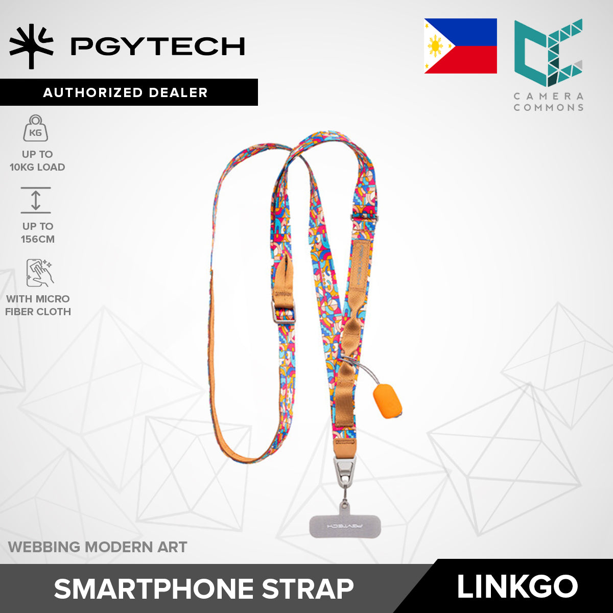 PGYTECH LinkGo Phone Strap Braided / Webbing with Microfiber Cloth for Smartphone Photography