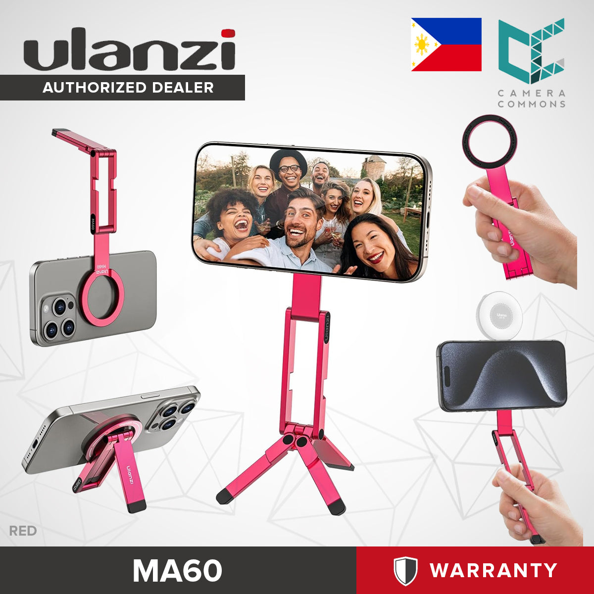 Ulanzi MA60 Magnetic Phone Mini Tripod and Stand for Smartphone Aluminium Magnet Quick Mount
