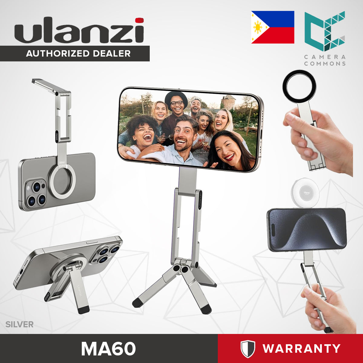 Ulanzi MA60 Magnetic Phone Mini Tripod and Stand for Smartphone Aluminium Magnet Quick Mount