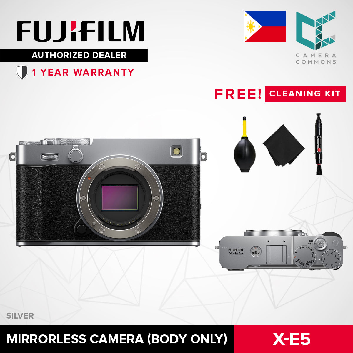 FUJIFILM X-E5 Mirrorless Camera 40.2MP APS-C X-Trans CMOS 5 HR Sensor 6.2K 30p 5-Stop IBIS