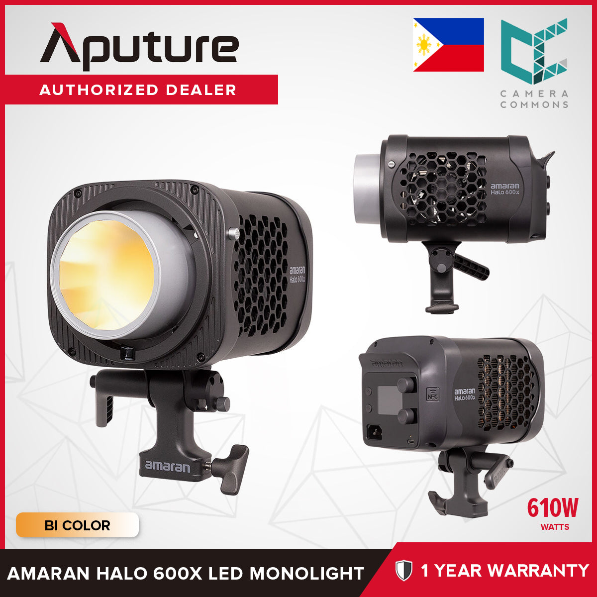 Aputure Amaran Halo 60x 100x 200x 300x 600x Bi-Color LED Monolight 2700-6500K CCT CRI 96