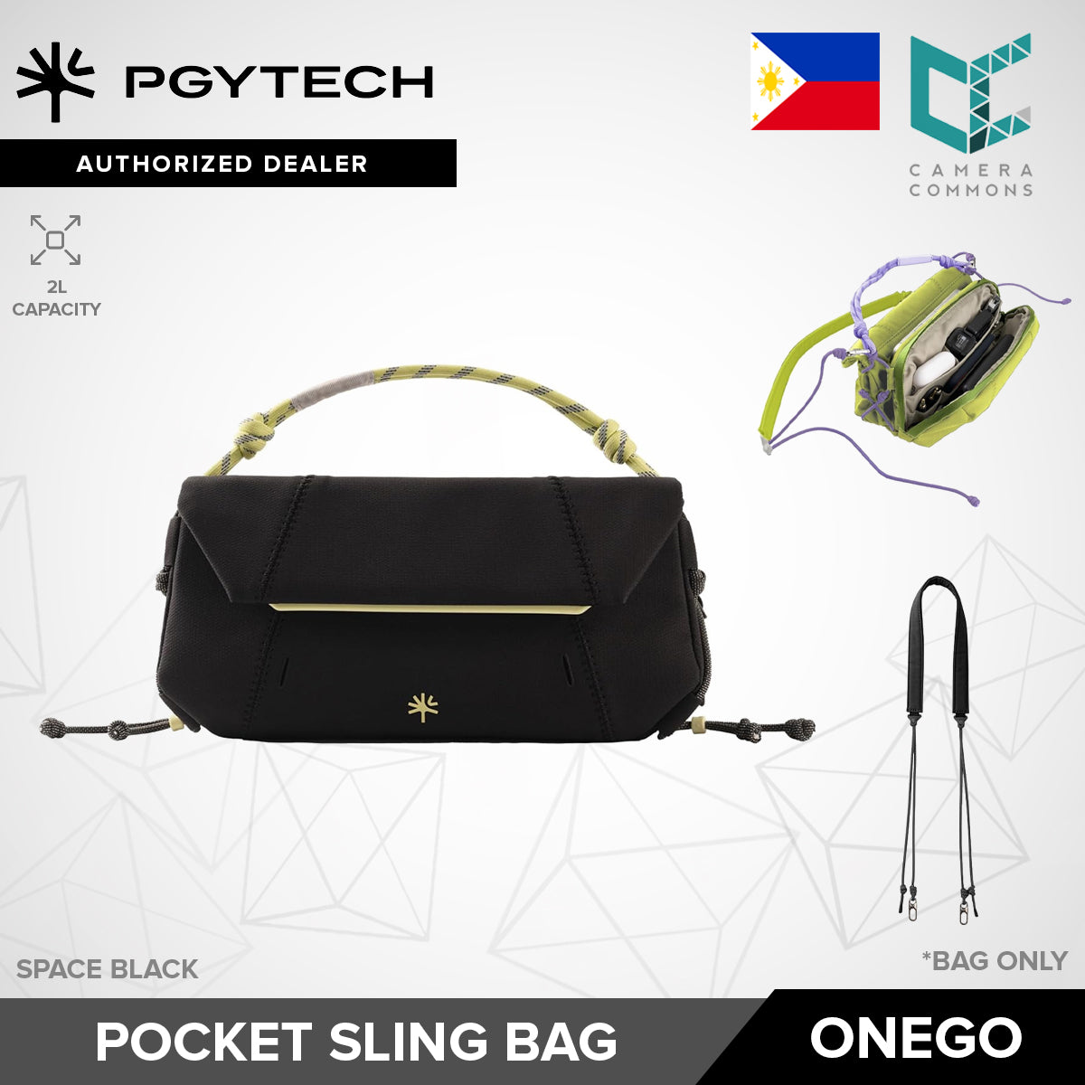 PGYTECH OneGo Pocket Camera Sling Bag 2L for DJI Osmo Pocket and Action Cameras