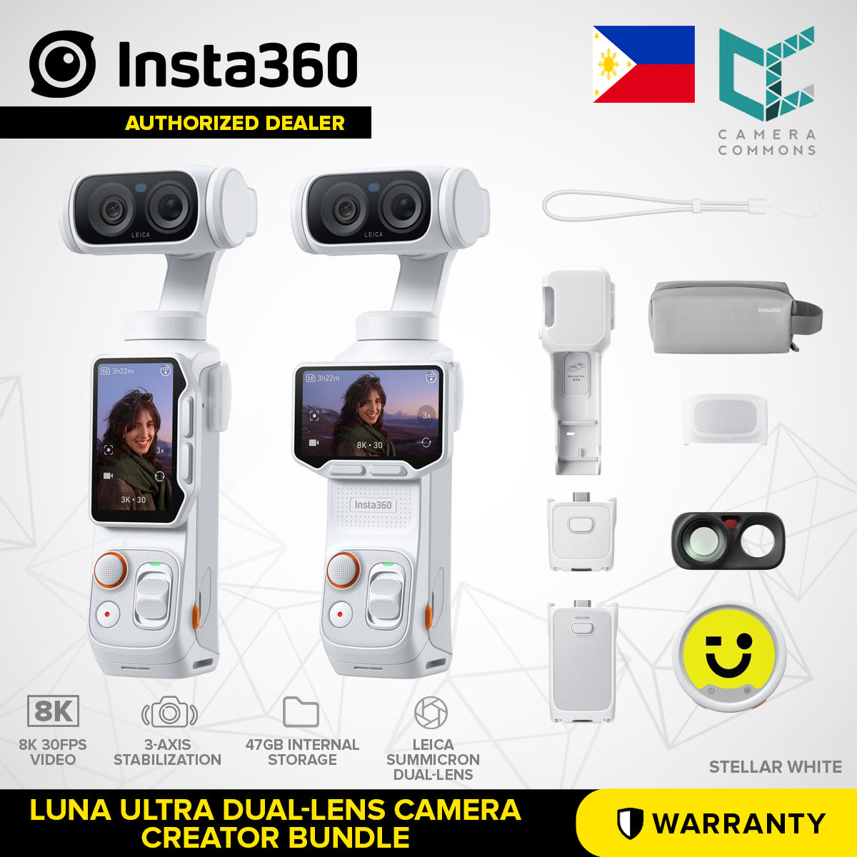 Insta360 Luna Ultra Dual-Lens Gimbal Camera (Standard Combo/Creator Bundle) 8K Dual Leica Lenses